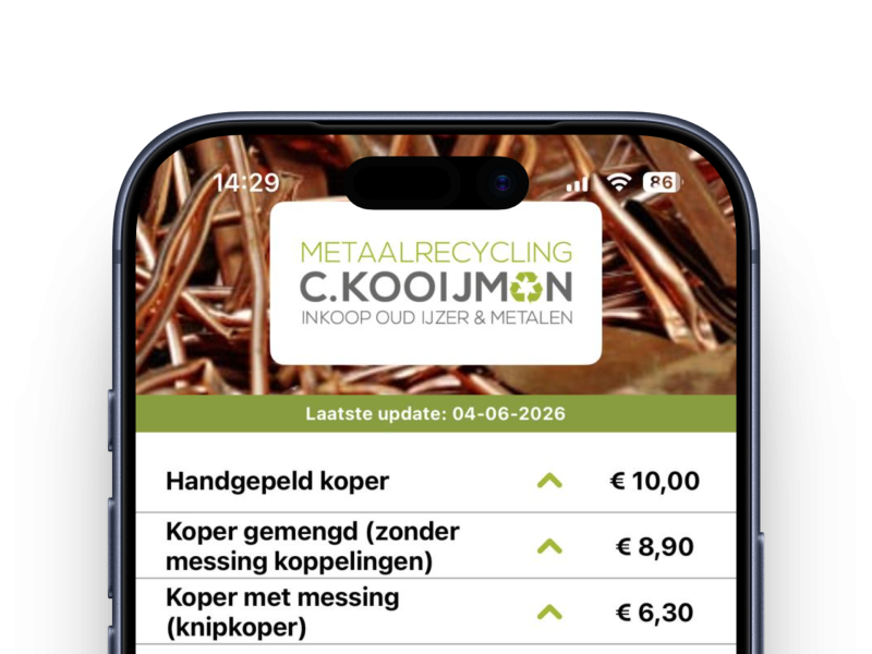 Metaalprijzen app Metaalprijzen app